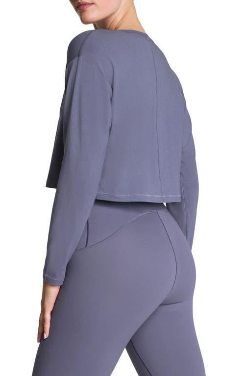 Spanx ® Outpace Crop Long Sleeve Top In Blue