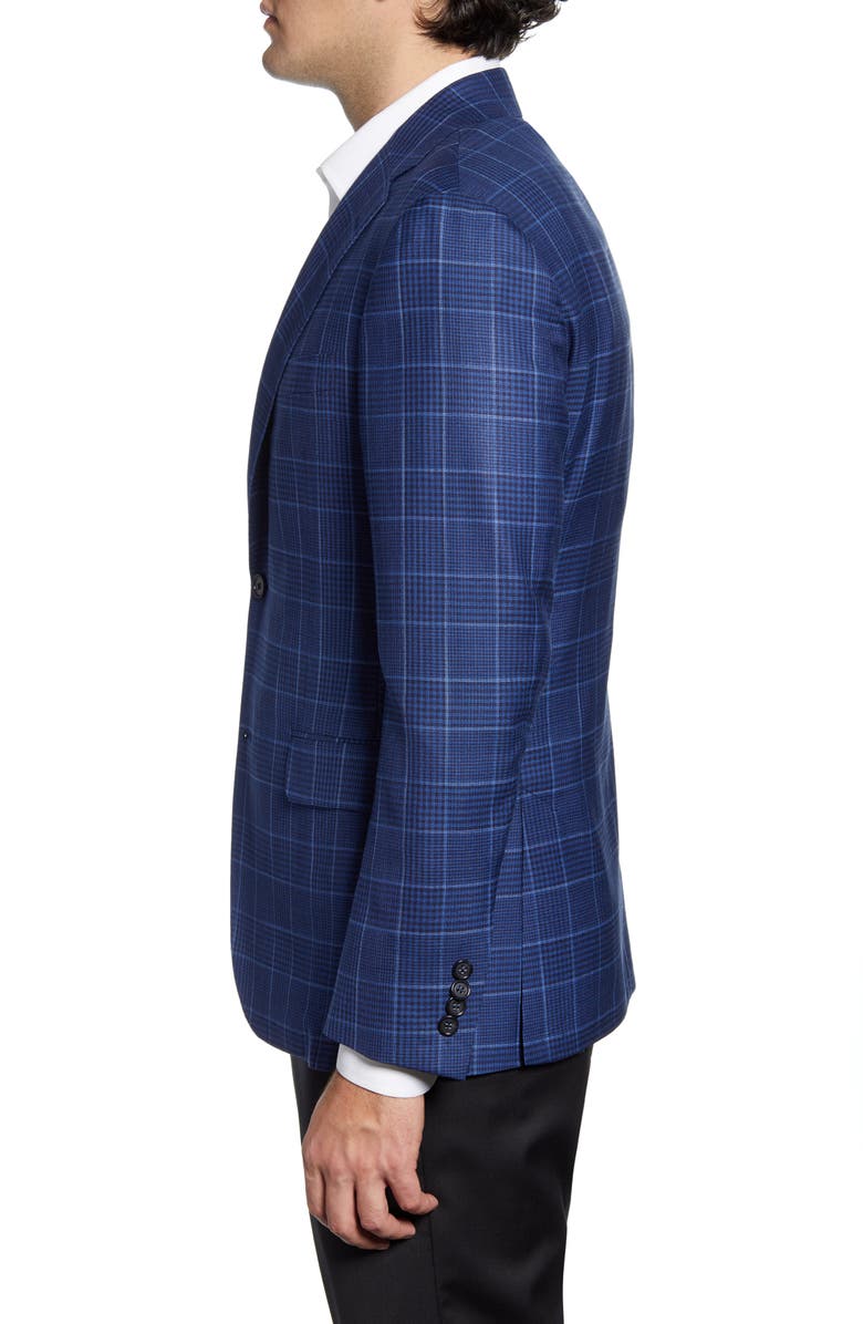 Hickey Freeman Classic Fit Plaid Wool & Silk Sport Coat, Alternate, color, 