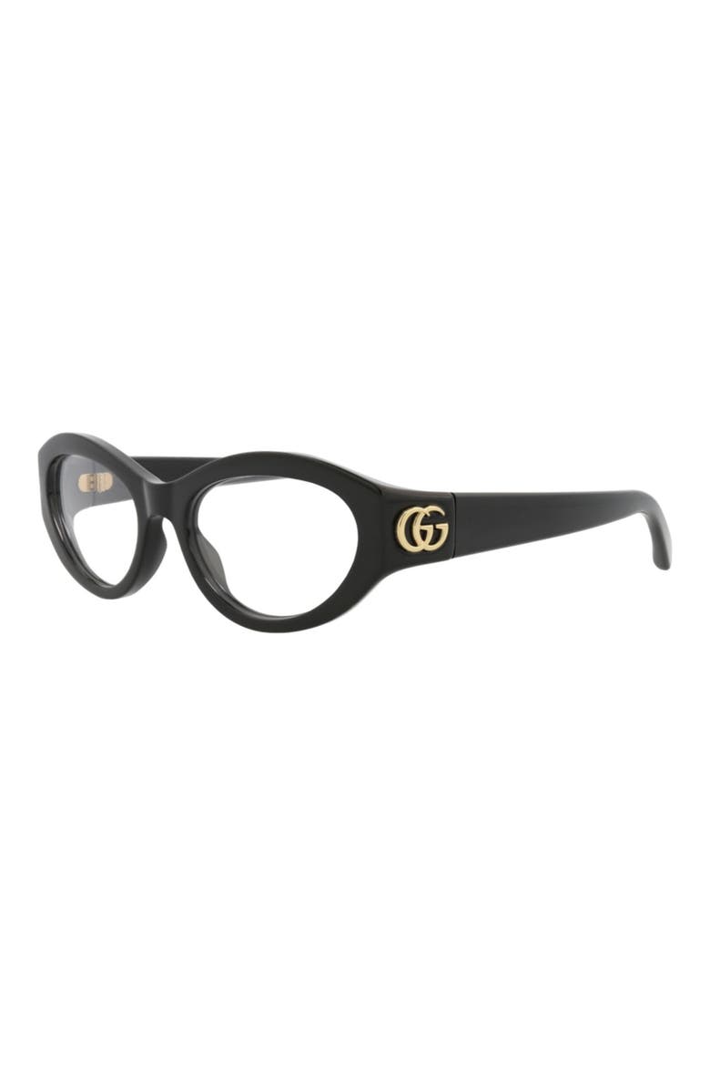 51mm Cat Eye Optical Glasses, Alternate, color, BLACK BLACK TRANSPARENT