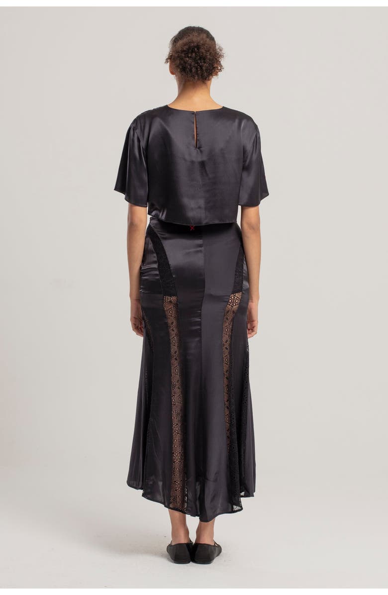 PCFG Pure Silk Long Skirt, Alternate, color, Black