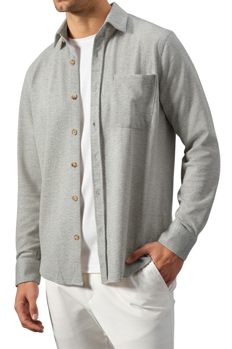 Knit Overshirt, Main, color, PLATINUM