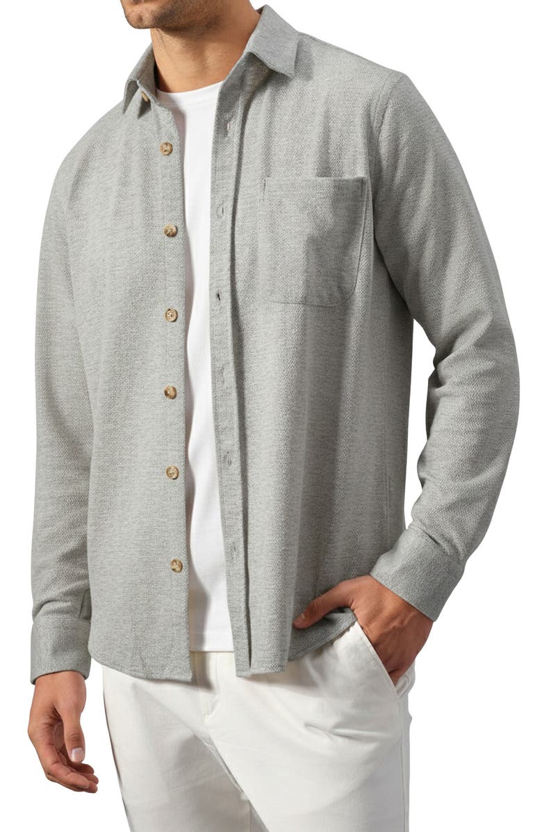 STUDIO GARNET LOS ANGELES Knit Overshirt, Main, color, Platinum