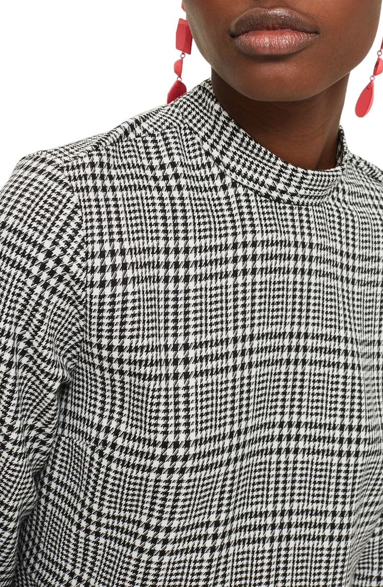 Topshop Check Peplum Blouse, Alternate, color, 