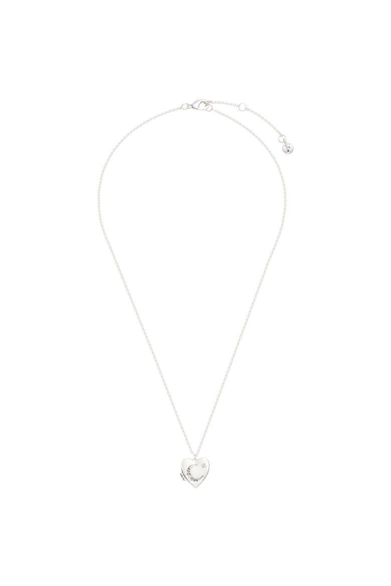 Selene Moon & Periwinkle Locket Necklace, Alternate, color, Silver