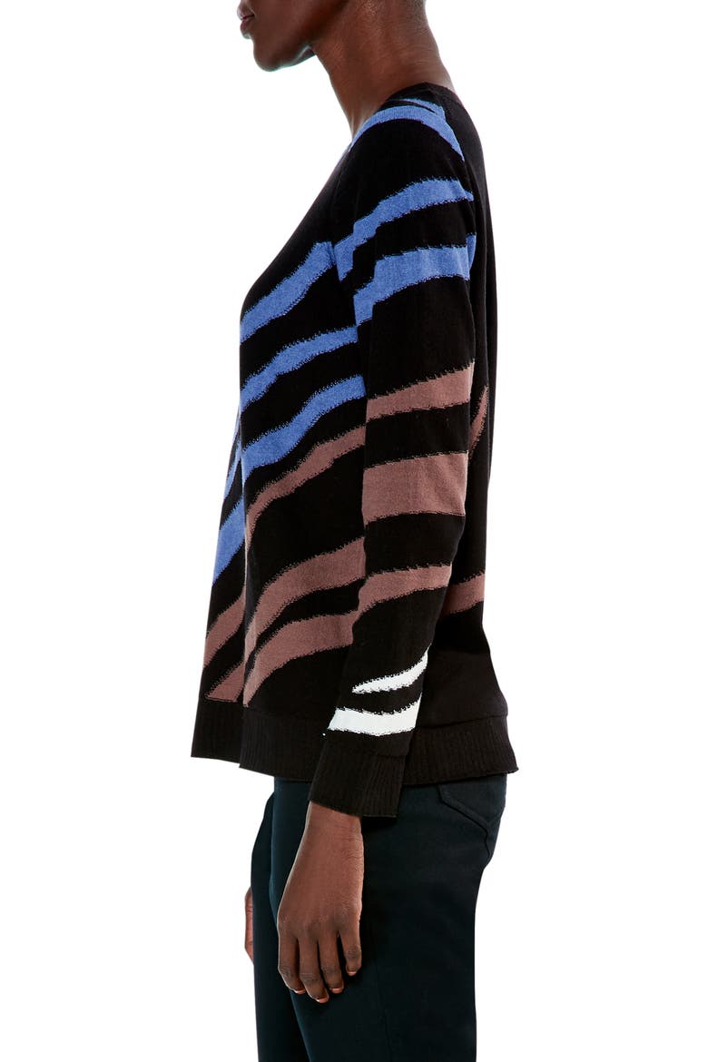 Falling Stripes Sweater, Alternate, color, BLACK MULTI