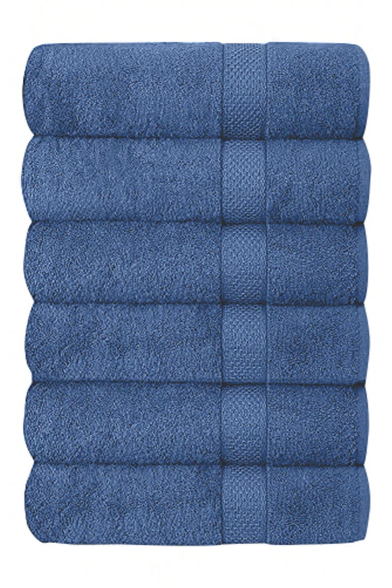Set of 6 Plush Towels, Main, color, BLUE