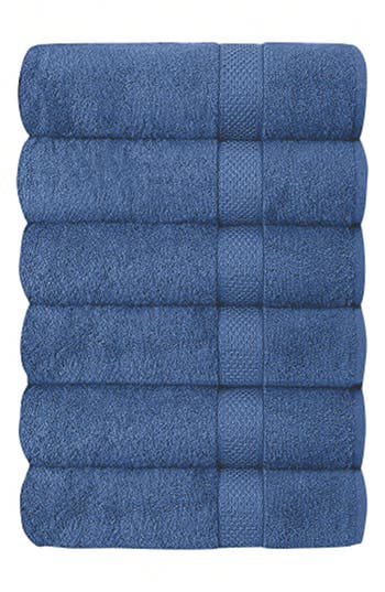 J&v Textiles J And V Textiles Set Of 6 Plush Towels In Blue