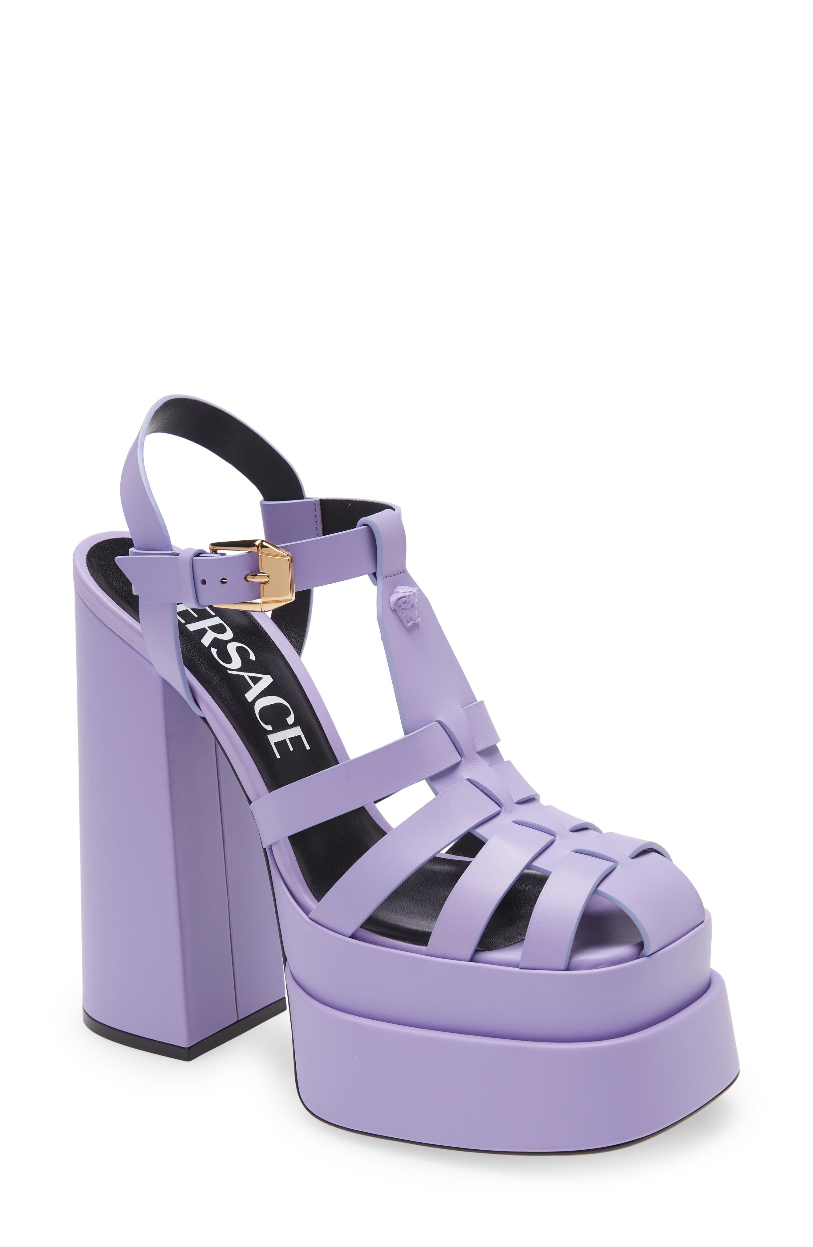 La Medusa Platform Fisherman Sandal, Main, color, ORCHID-VERSACE GOLD