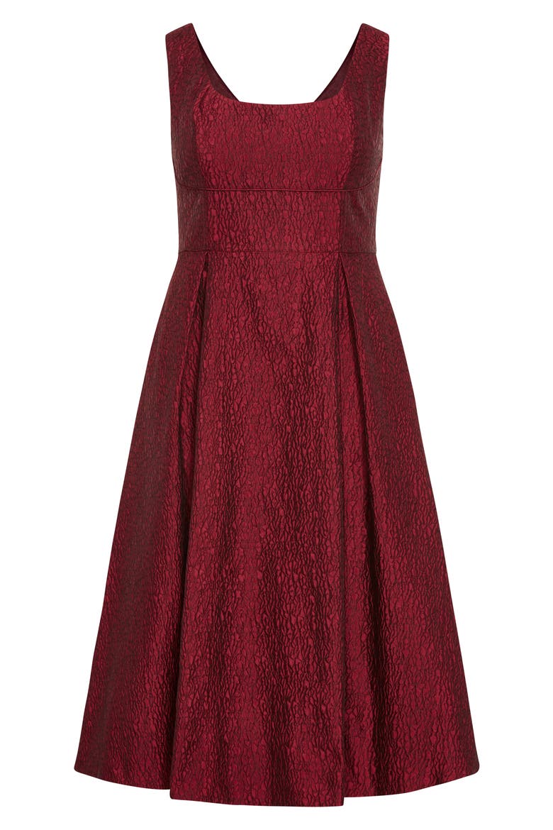 Estella Jacquard Midi Dress, Alternate, color, LOVE RED