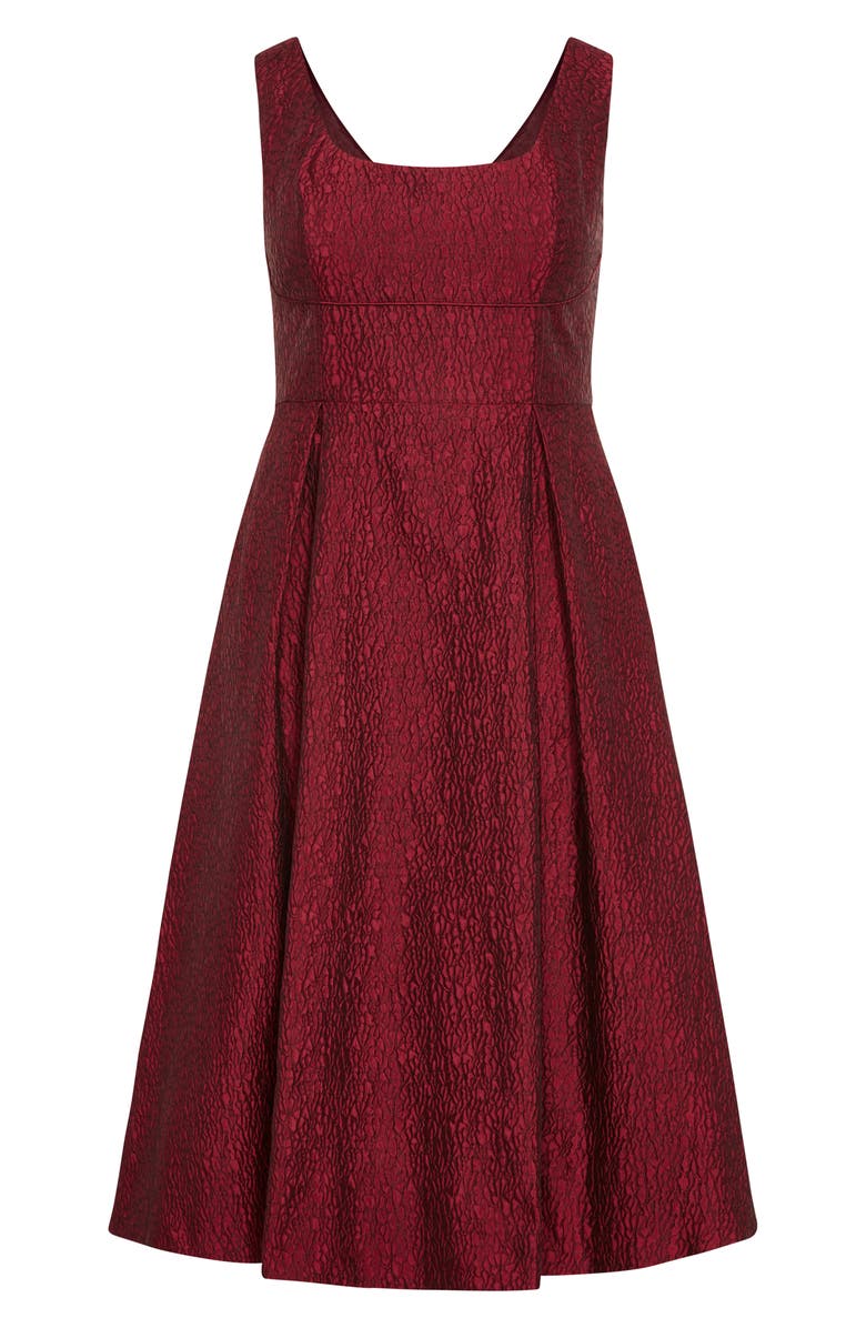 City Chic Estella Jacquard Midi Dress, Alternate, color, Love Red