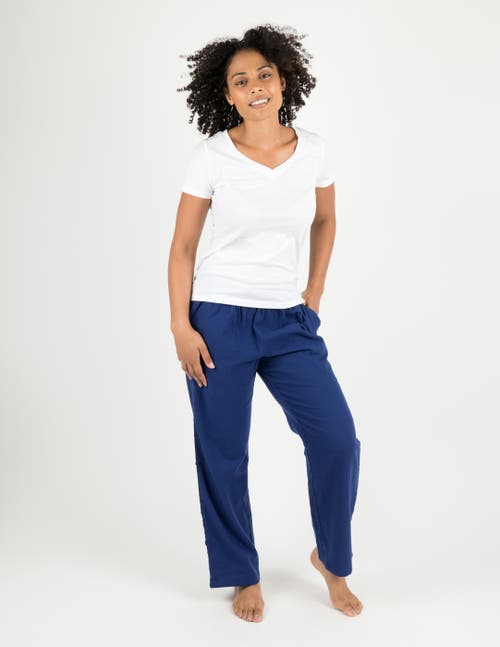 Leveret Cotton Flannel Holiday Pajama Pants In Blue