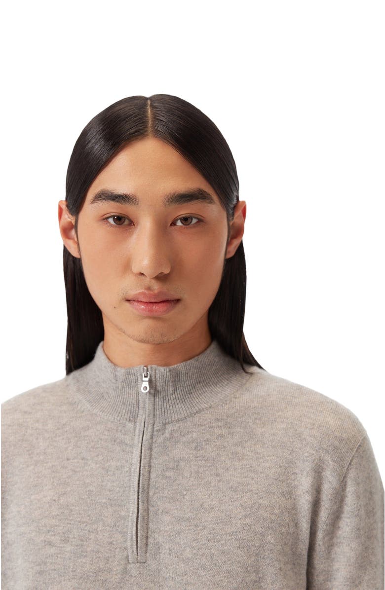 GOBI Mongolian Cashmere Essential Half-Zip Cashmere Sweater, Alternate, color, Dawn Blue