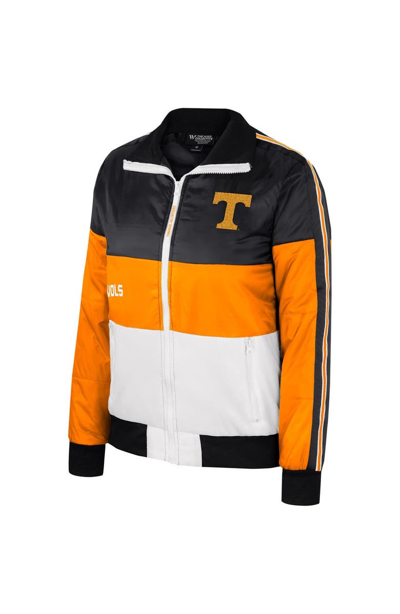THE WILD COLLECTIVE Women's The Wild Collective Tennessee Orange Tennessee Volunteers Color-Block Puffer Full-Zip Jacket, Alternate, color, Tennessee Orange