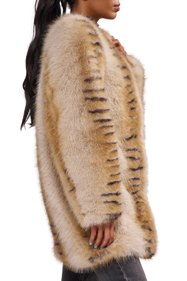 Elle Faux Fur Jacket, Alternate, color, CREAM MULTI