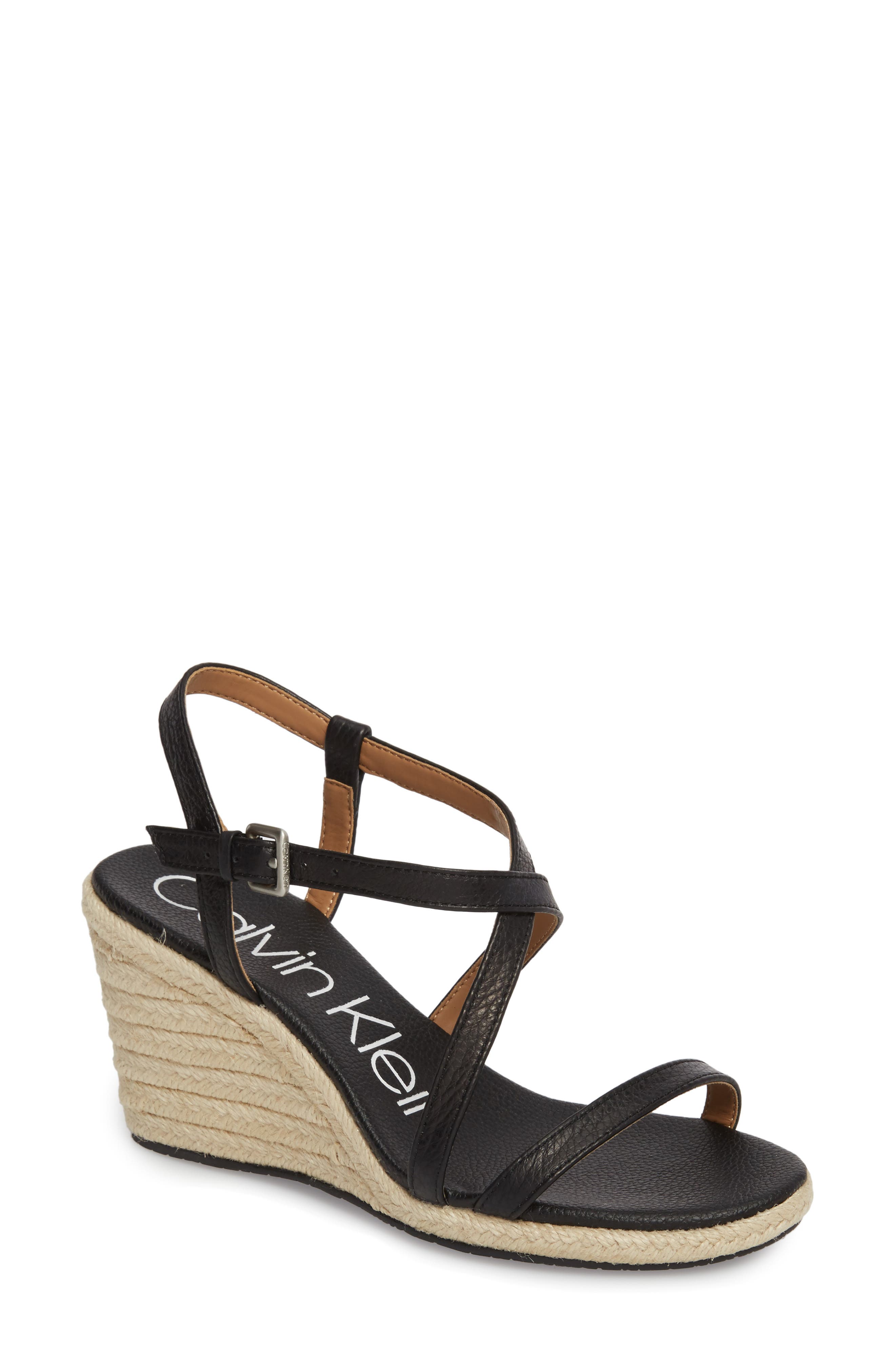 Calvin Klein Bellemine Espadrille Wedge Sandal, Main, color, 