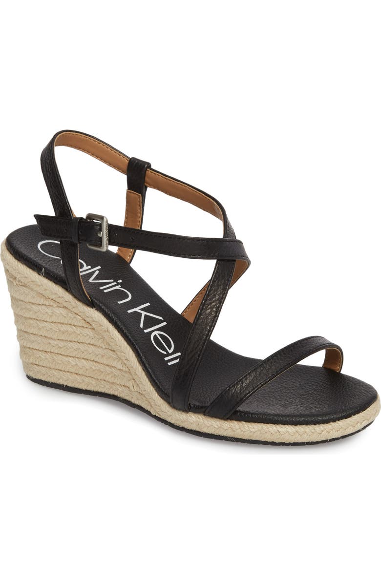 Calvin Klein Bellemine Espadrille Wedge Sandal, Main, color,