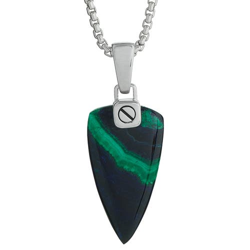 Jan Leslie Azurite Malachite One-of-a-kind Arrow Pendant Sterling Silver Necklace In Green