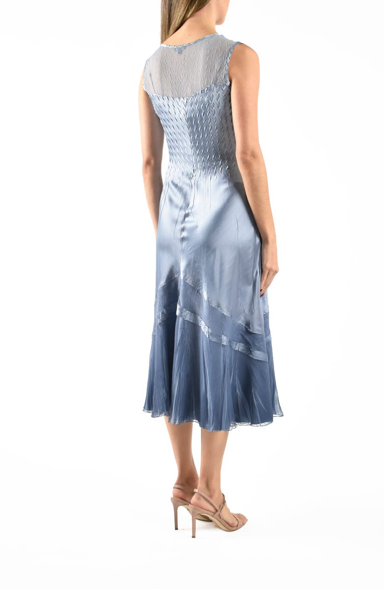 Komarov Tiered Charmeuse & Chiffon Cocktail Dress with Jacket, Alternate, color, Persian Violet Blue Ombre