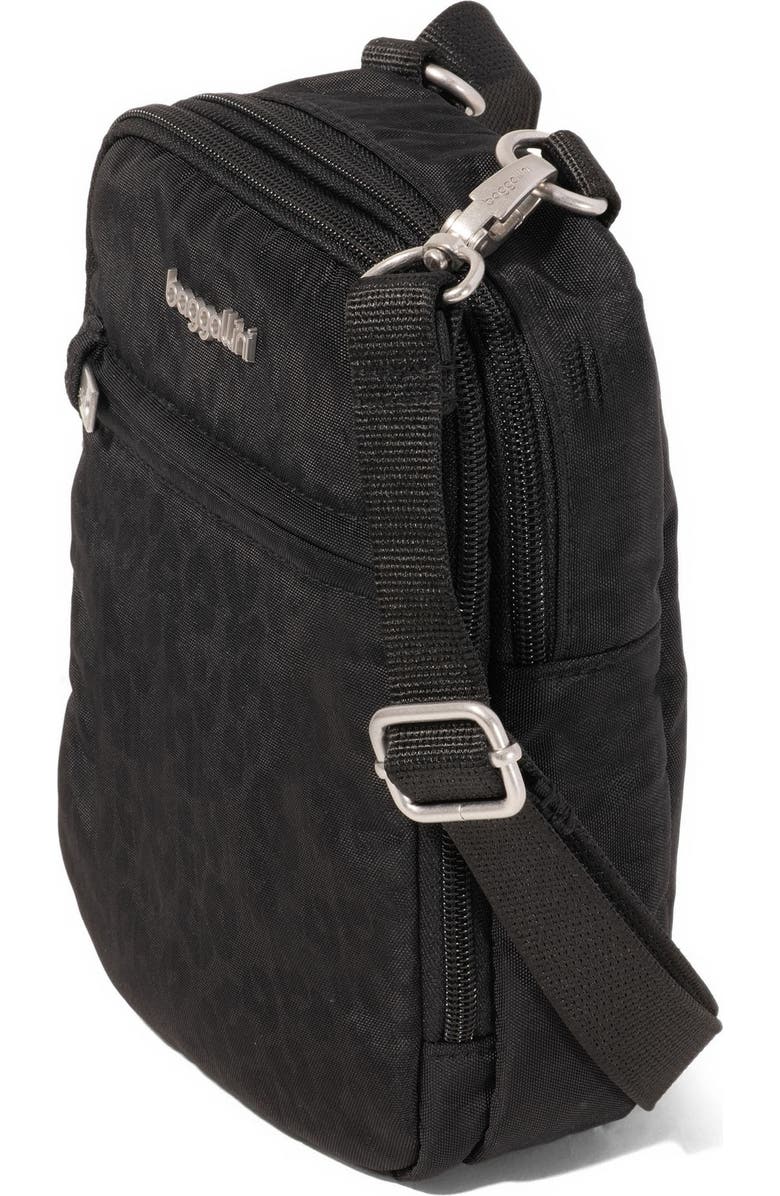 BAGGALLINI Securtex Anti-Theft Mini Everything Crossbody, Alternate, color, Black Cheetah Emboss