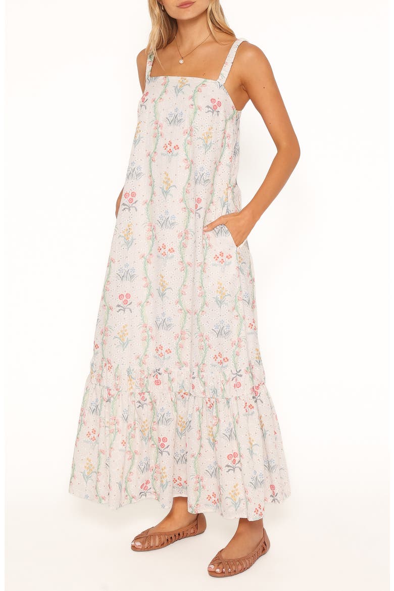 Evaline Maxi Dress, Main, color, WHITE FLORAL