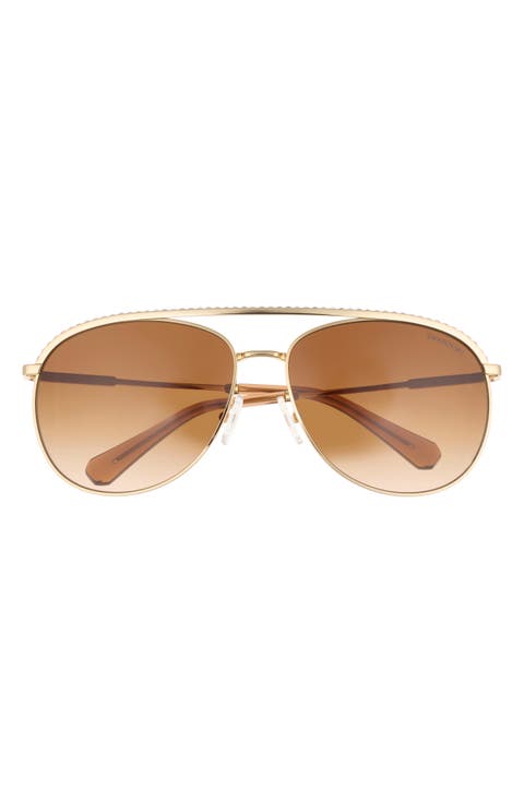 61mm Crystal Aviator Sunglasses