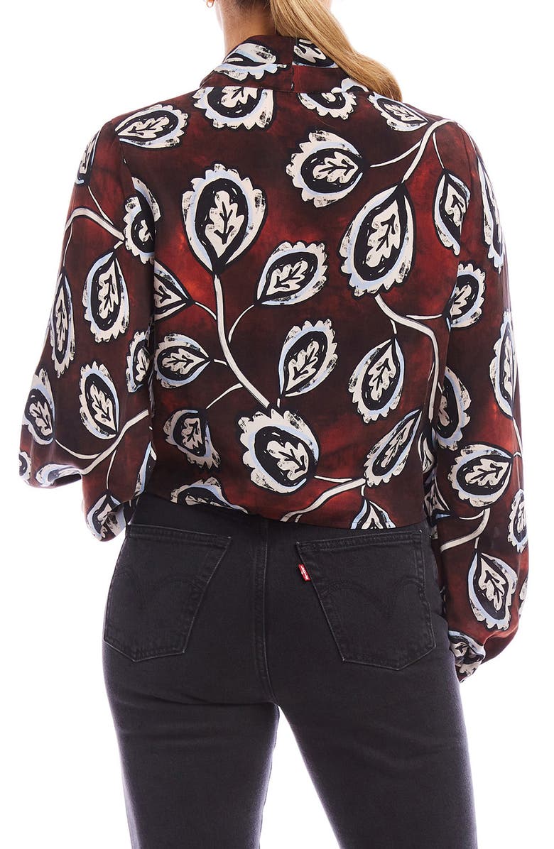 FIFTEEN TWENTY Scarlet Long Sleeve Tie Front Top, Alternate, color, Floral