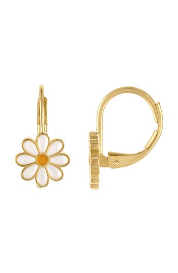 Fzn Kids' Floral Lever Back Earrings In Yellow