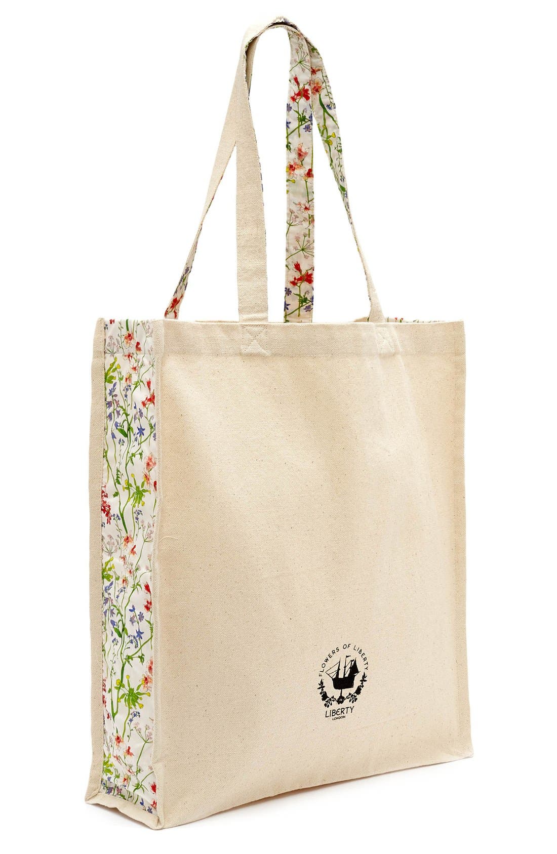 Flowers of Liberty Floral Print Canvas Tote, Main, color, 