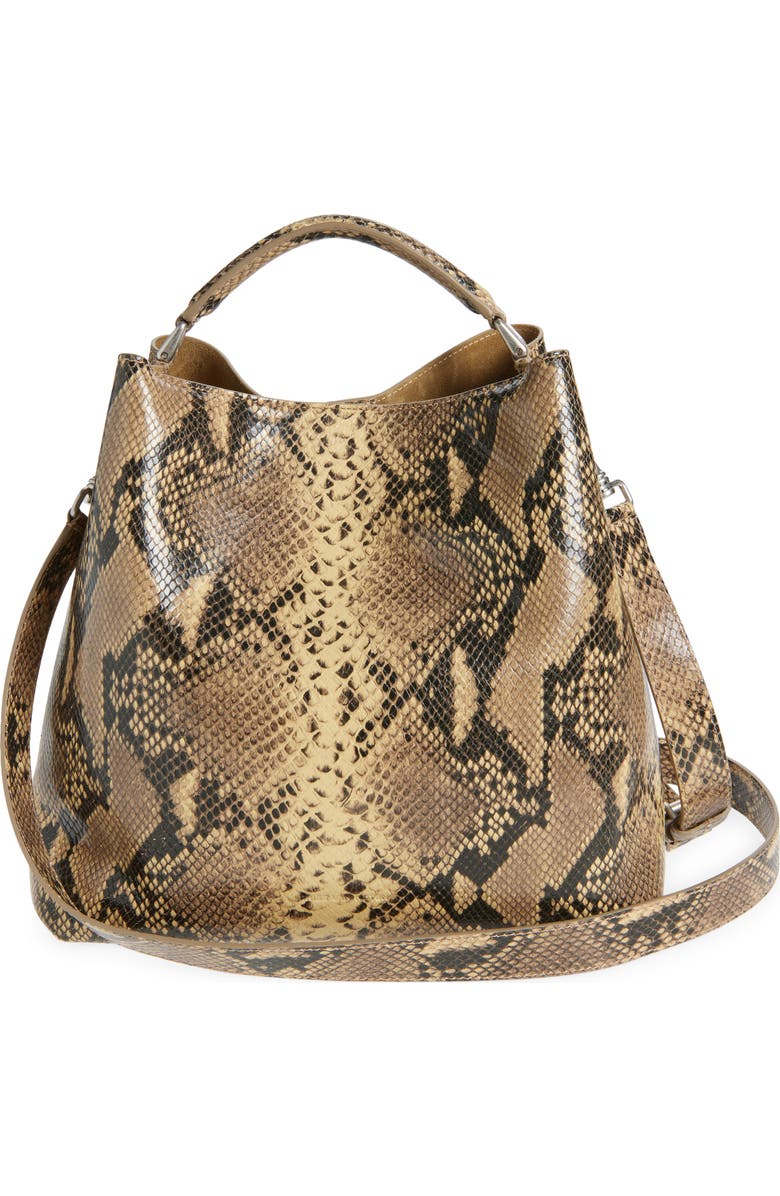 Dries Van Noten Python Print Leather Hobo Bag, Alternate, color,