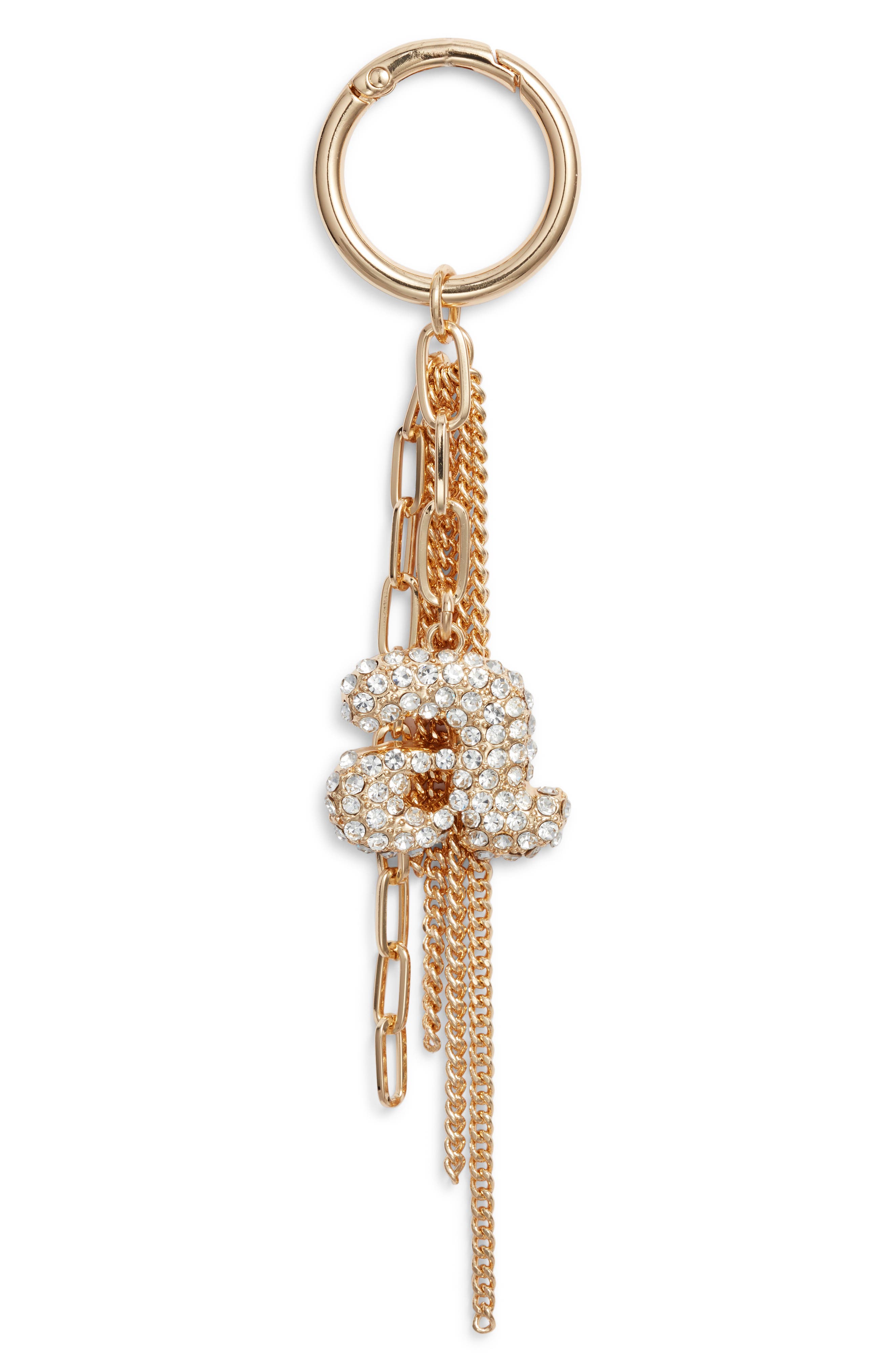 Chelsea28 Pavé Crystal Inital Bag Charm, Main, color, A- Clear- Gold