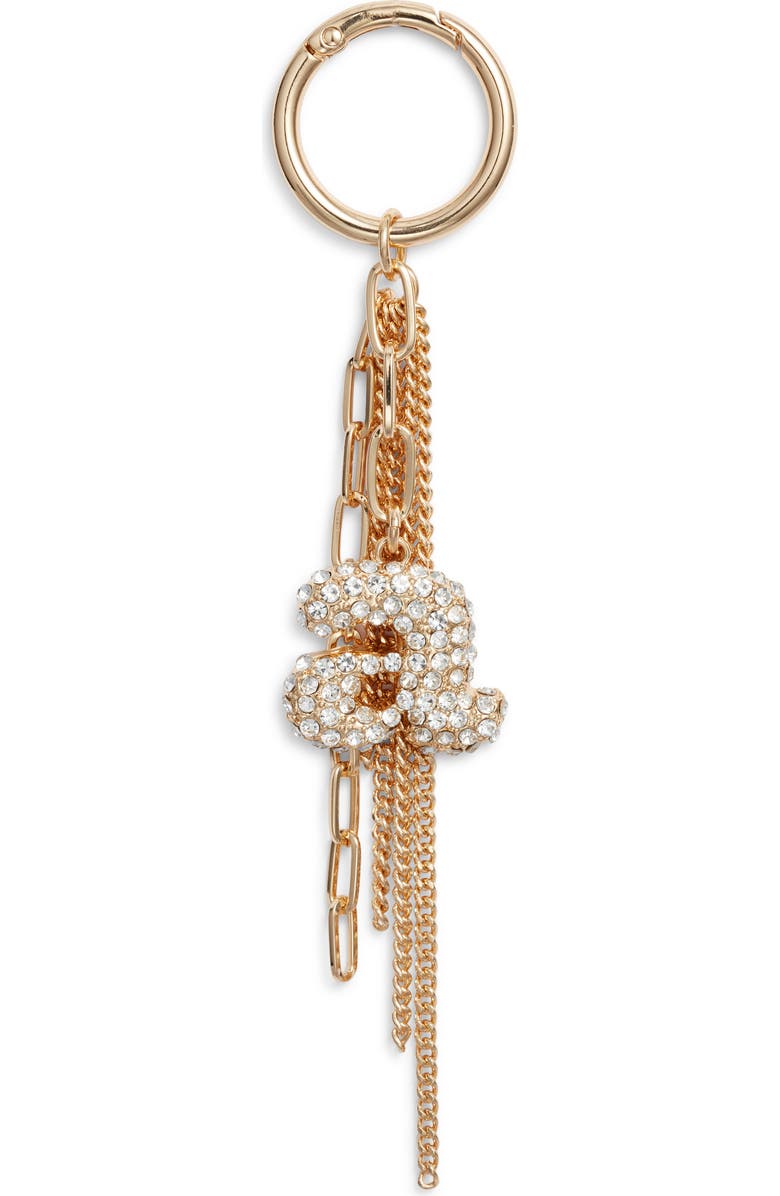 Chelsea28 Pavé Crystal Inital Bag Charm, Main, color, A- Clear- Gold