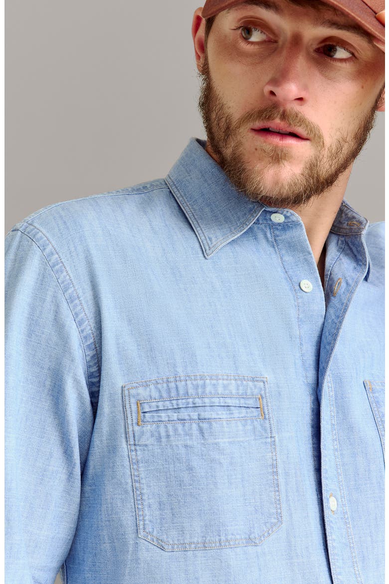 Field Chambray Organic Cotton Button-Up Shirt, Alternate, color, CHAMBRAY
