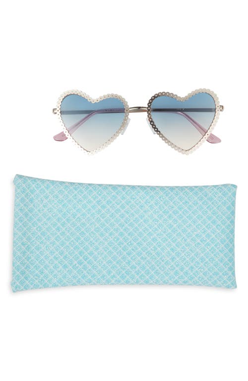 FYNN AND RILEY Kids' Heart Sunglasses & Pouch Set in Blue  product