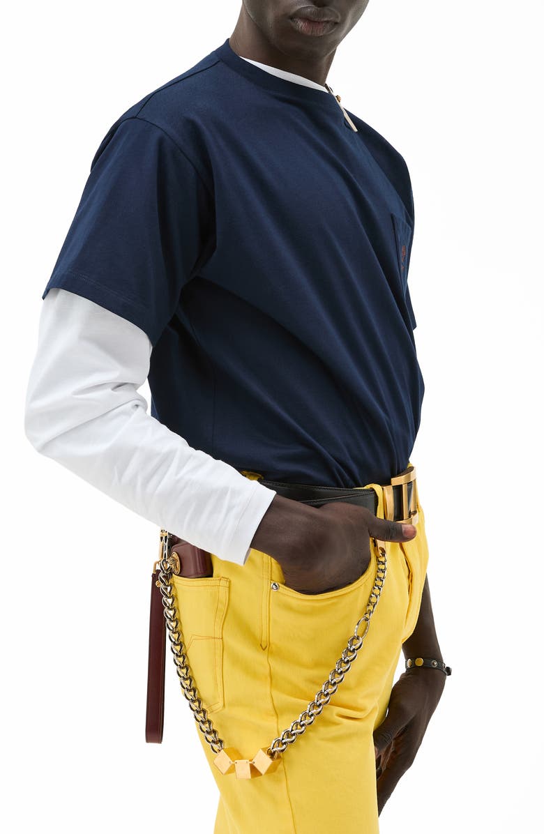 Versace First Line Cotton Jersey T-Shirt, Alternate, color, Navy Blue