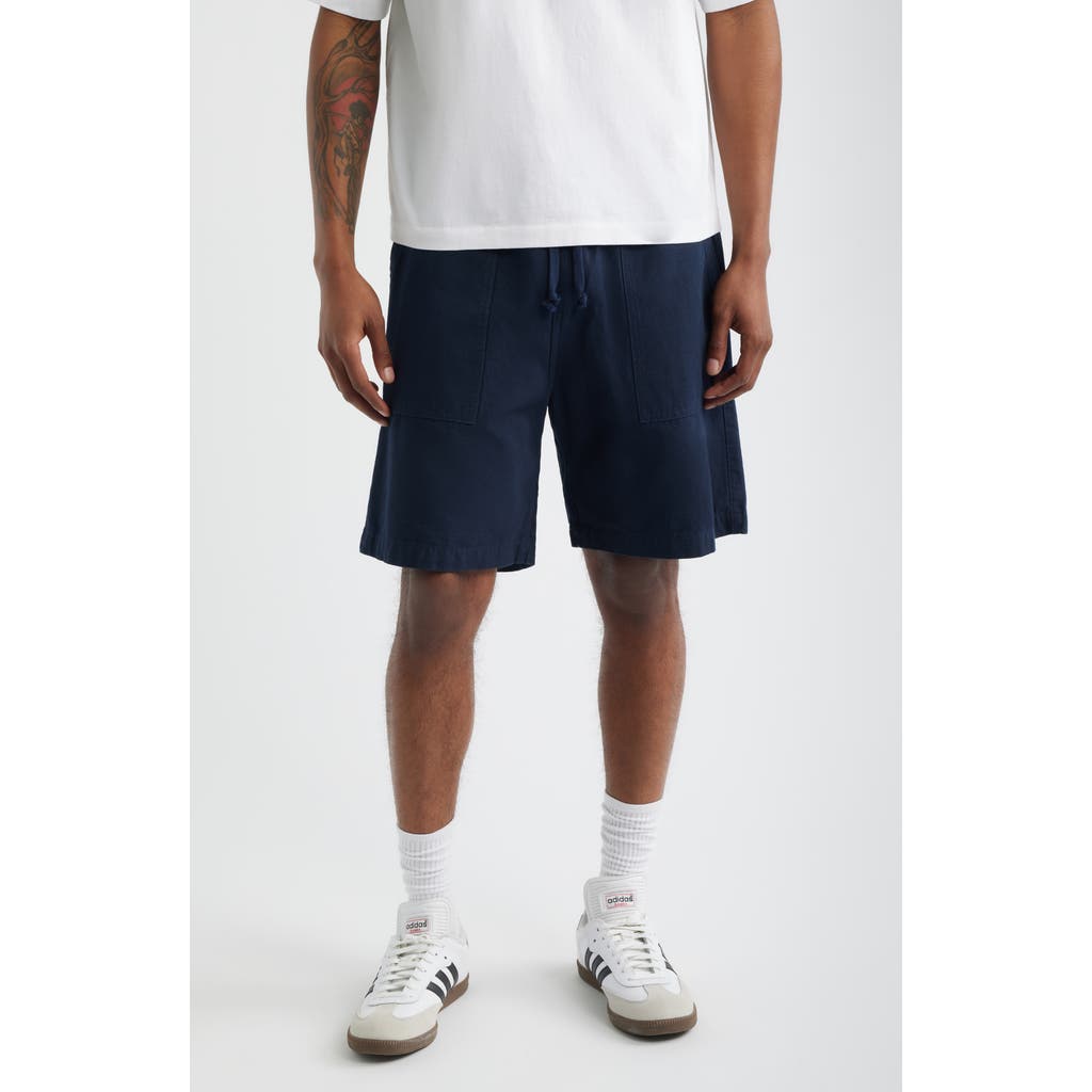 Service Works Classic Cotton Poplin Drawstring Chef Shorts In Blue