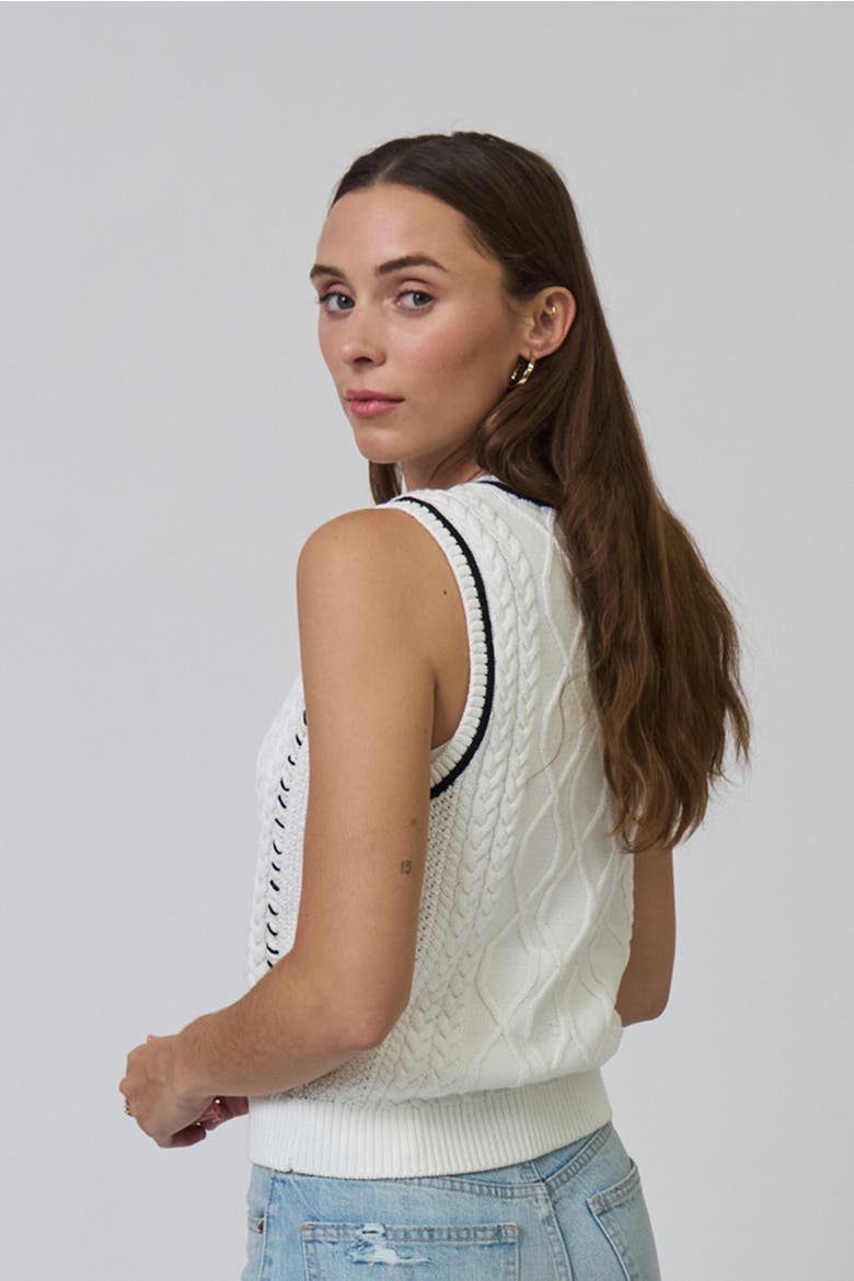 Jaden Embroidered Cable Shell, Alternate, color, IVORY