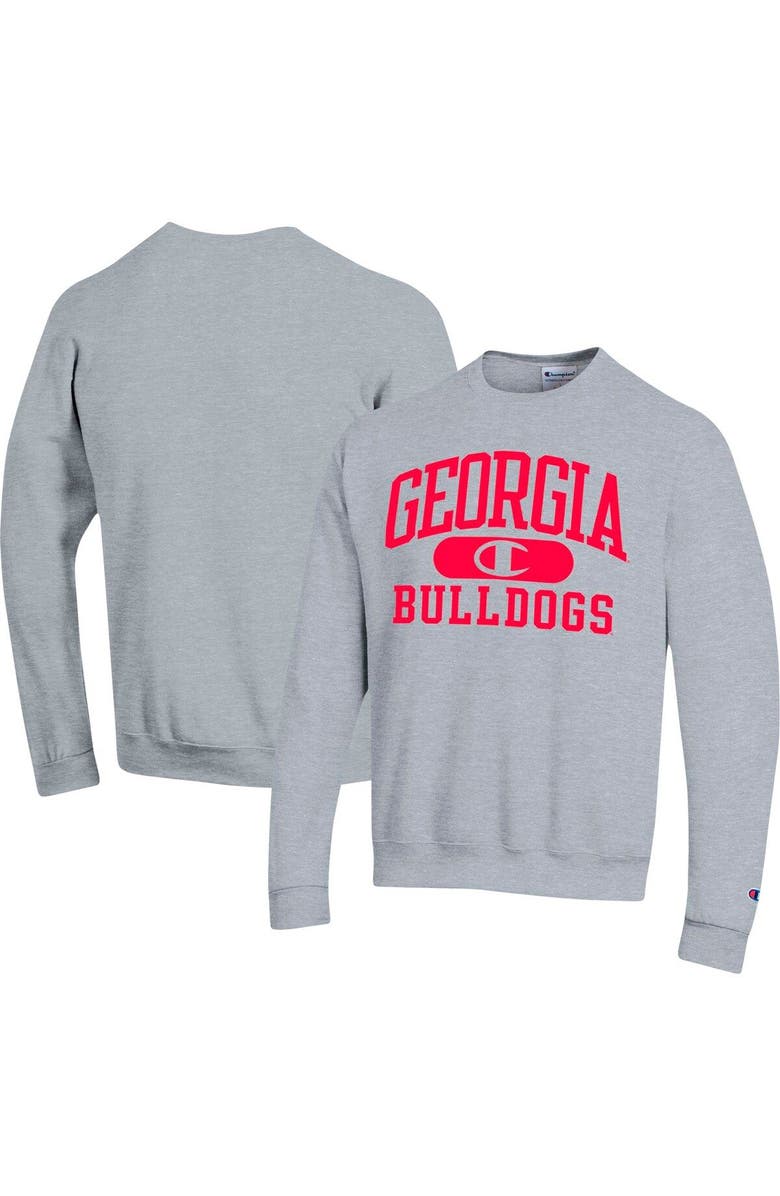 Champion Men's Champion Heather Gray Georgia Bulldogs Arch Pill Sweatshirt, Main, color, 