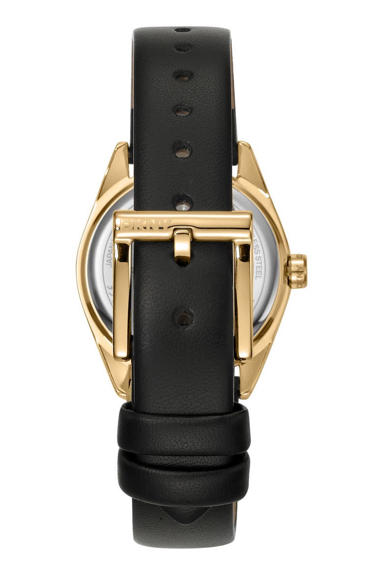 Logo Collection Leather Strap Watch & Bracelet Set, 28mm, Alternate, color, BLACK