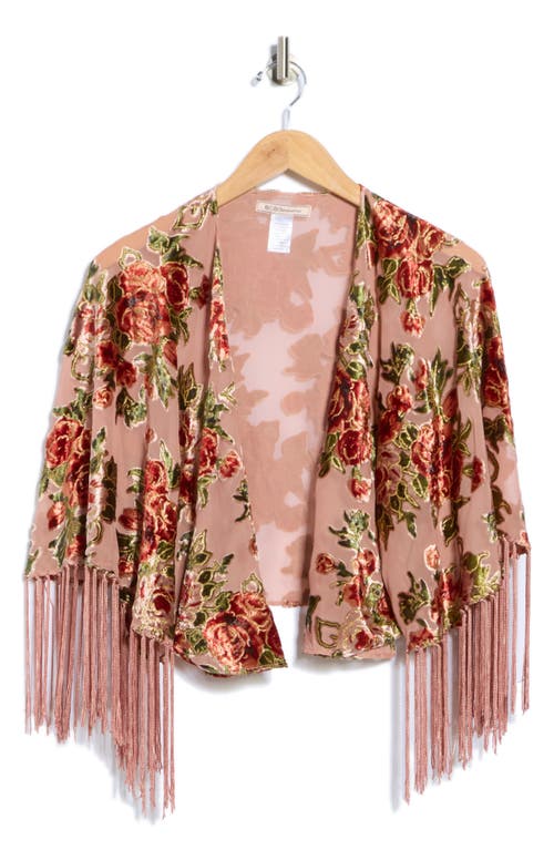 Bcbg Rose Floral Velvet Topper In Brown
