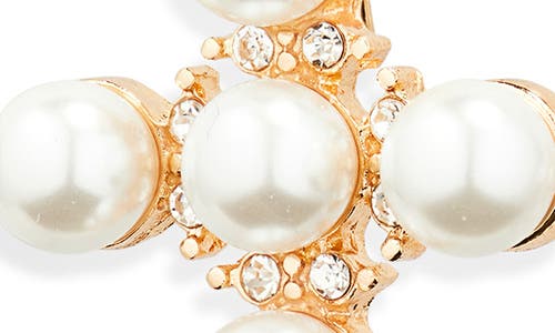 Area Stars Faux Pearl Cross Earrings In Gold