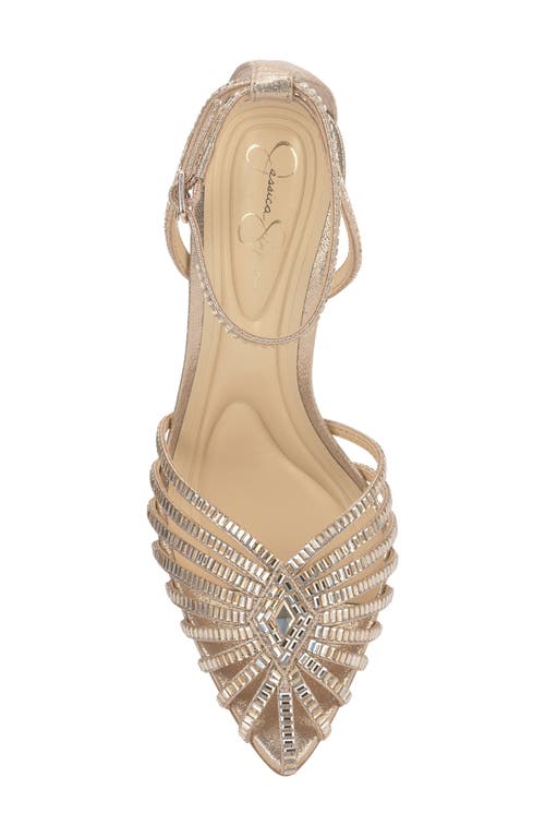 Jessica Simpson Paveri 2 Pointed Toe Ankle Strap Pump In Champagne