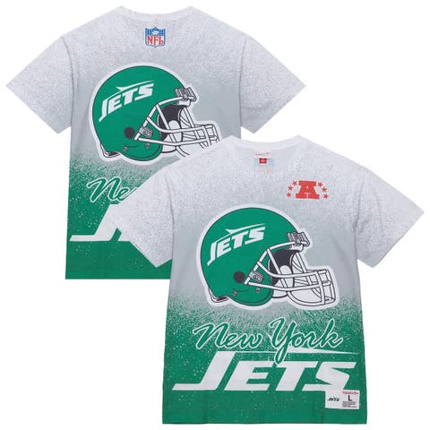 Men's Mitchell & Ness  White New York Jets Team Burst Vintage Logo T-Shirt