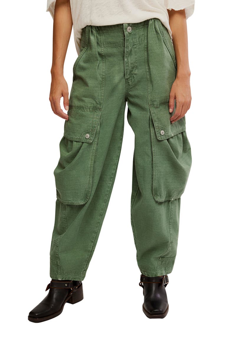 Brentwood Slouch Cargo Pants, Main, color, AGED GREEN