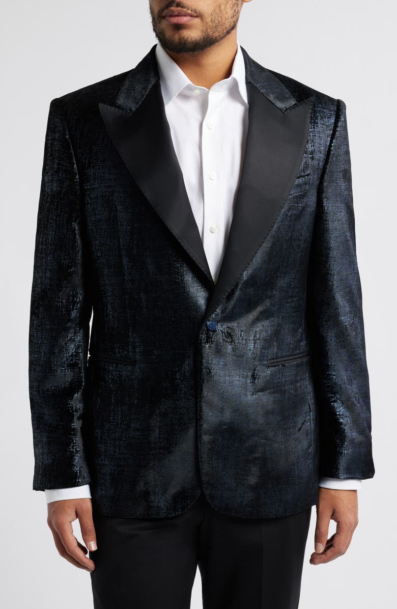 Zanella Fulton Metallic Burnout Dinner Jacket, Main, color, Black