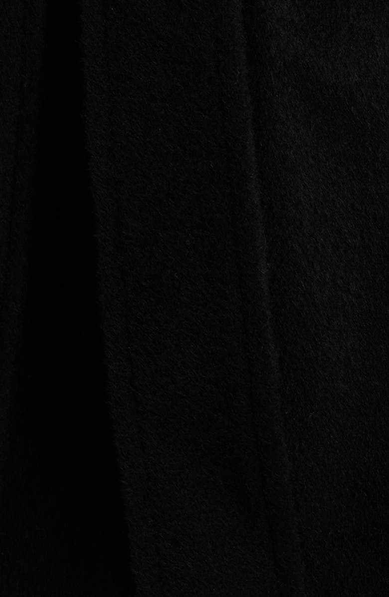 Via Spiga Belted Faux Fur Trim Coat, Alternate, color, Black/ Black