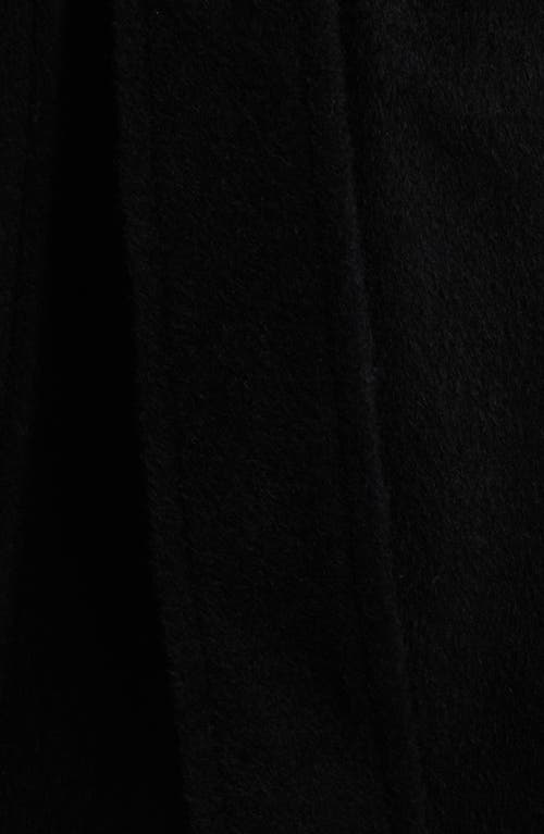 Via Spiga Belted Faux Fur Trim Coat In Black