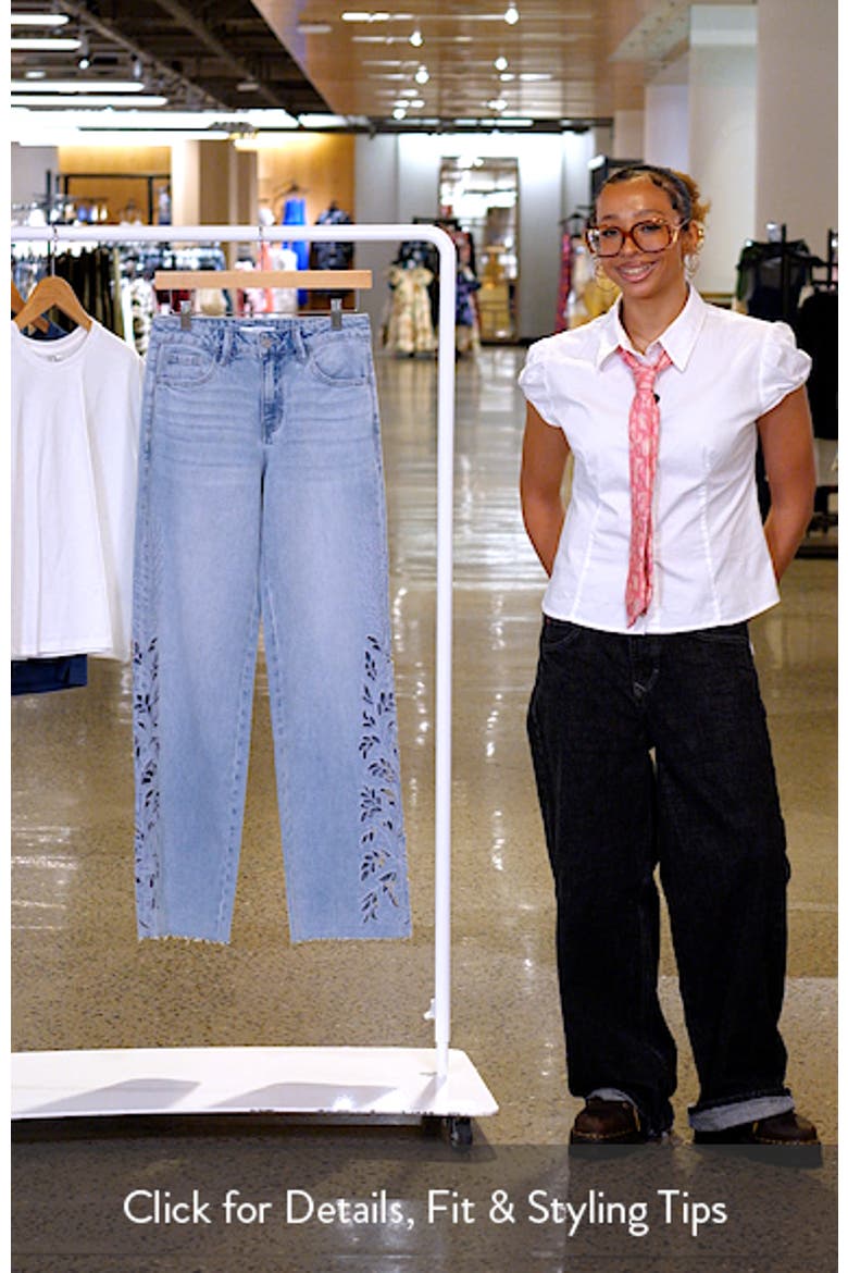 Floral Raw Hem Straight Leg Jeans video