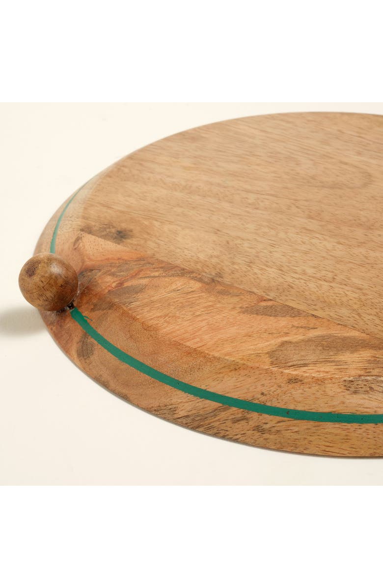 Zsa Zsa Zsu Lakri Mango Tree Salad Spoon & Lakri Mango Tree Serving Board 2 Pcs Set, Alternate, color, Brown