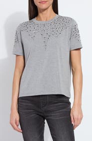 Lysse Malva Rhinestone Embellished Short Sleeve Top