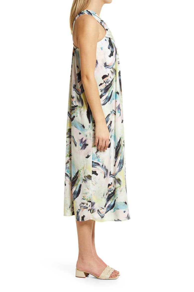 Halter Midi Dress, Alternate, color, IVORY MULTI VIVID STROKES